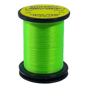 センパーフライ クラシックワックスドスレッド 110m(Cワックスドスレッド 110m 12/0 FL. グリーン)