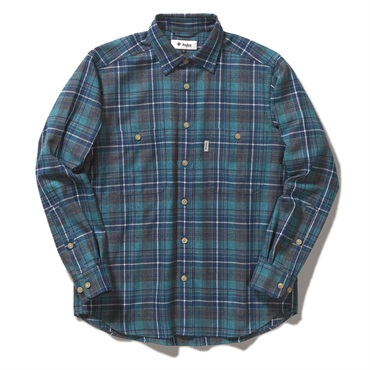 TSメランジチェックシャツ (Men's)(グリーン-S)