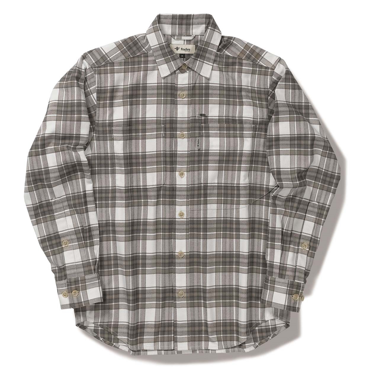 TSラフチェックシャツ(Men's)(ライトグレー-S)