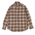 TSラフチェックシャツ(Men's)(ブラウン-S)