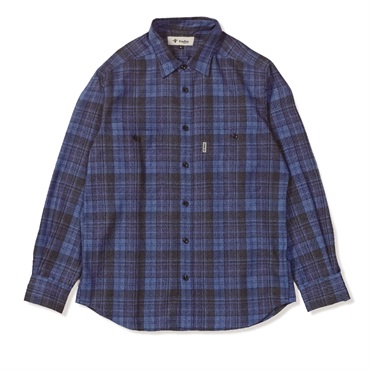 TSメランジチェックシャツ(Men's)(ブルー-S)