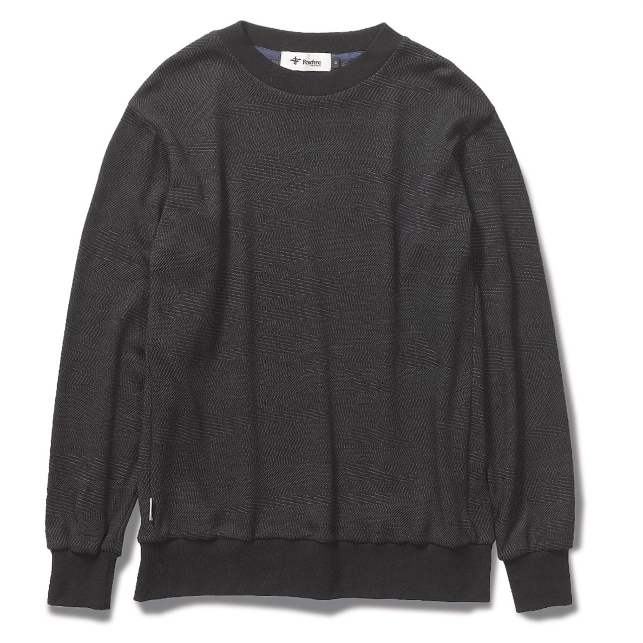 PPウールジャカードクルー (Men's)(ブラック-S)