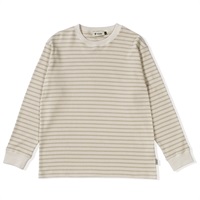 ミニワッフルボーダークルー (Men's)(ベージュ-S)