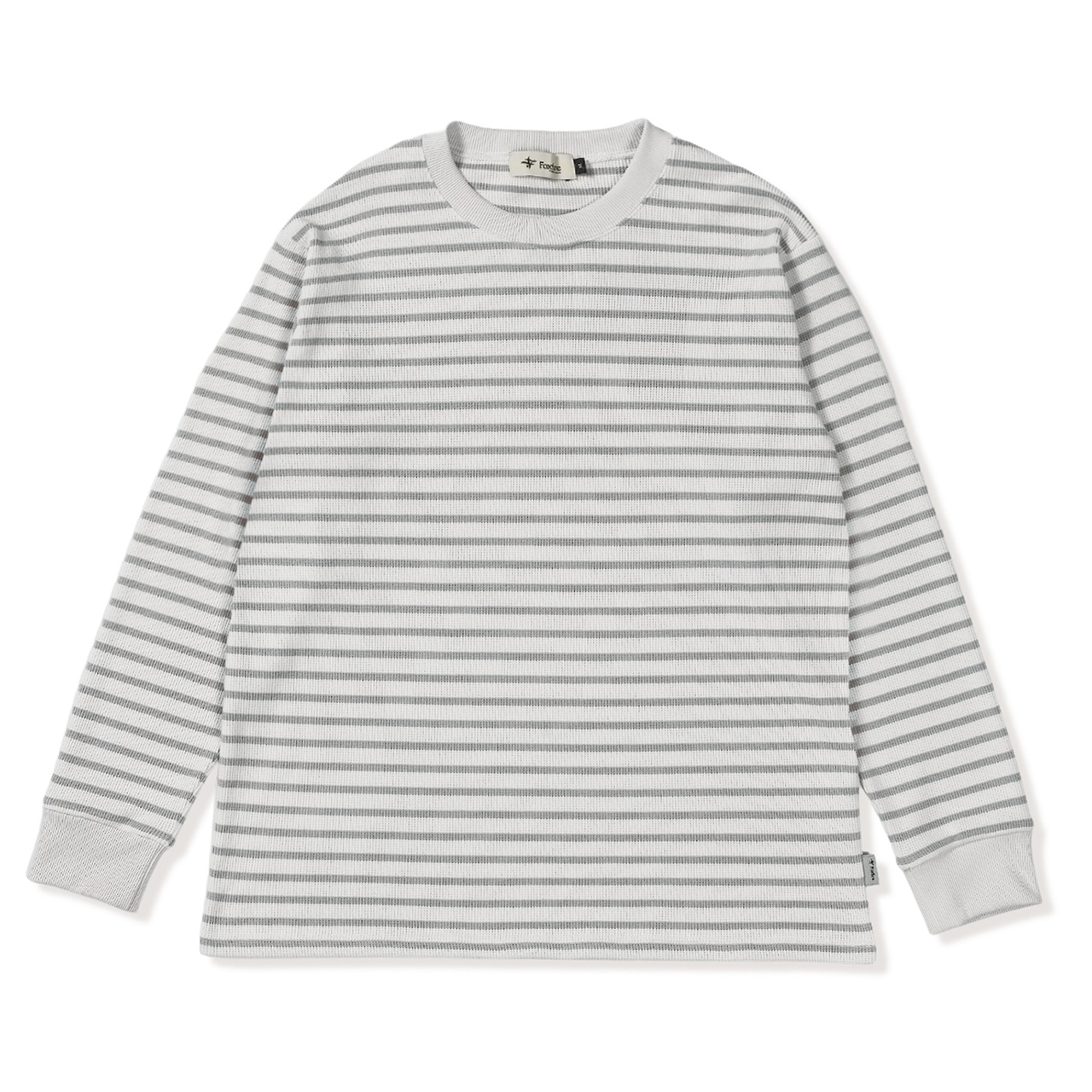 ミニワッフルボーダークルー (Men's)(ライトグレー-S)