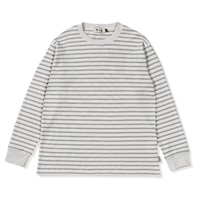 ミニワッフルボーダークルー (Men's)(ライトグレー-S)
