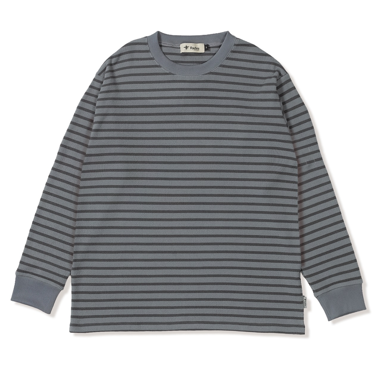 ミニワッフルボーダークルー (Men's)(チャコール-S)