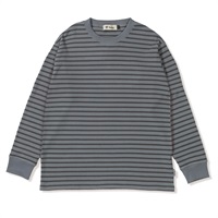 ミニワッフルボーダークルー (Men's)(チャコール-S)