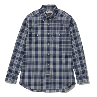 SCミドルチェックシャツ  (Men's)(ブルー-S)