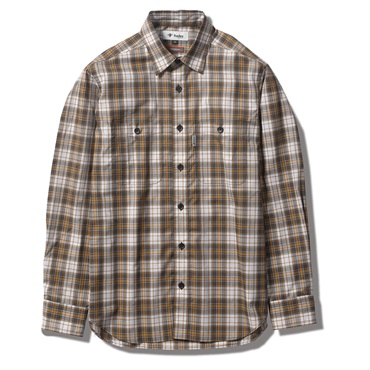 SCミドルチェックシャツ  (Men's)(ブラウン-S)