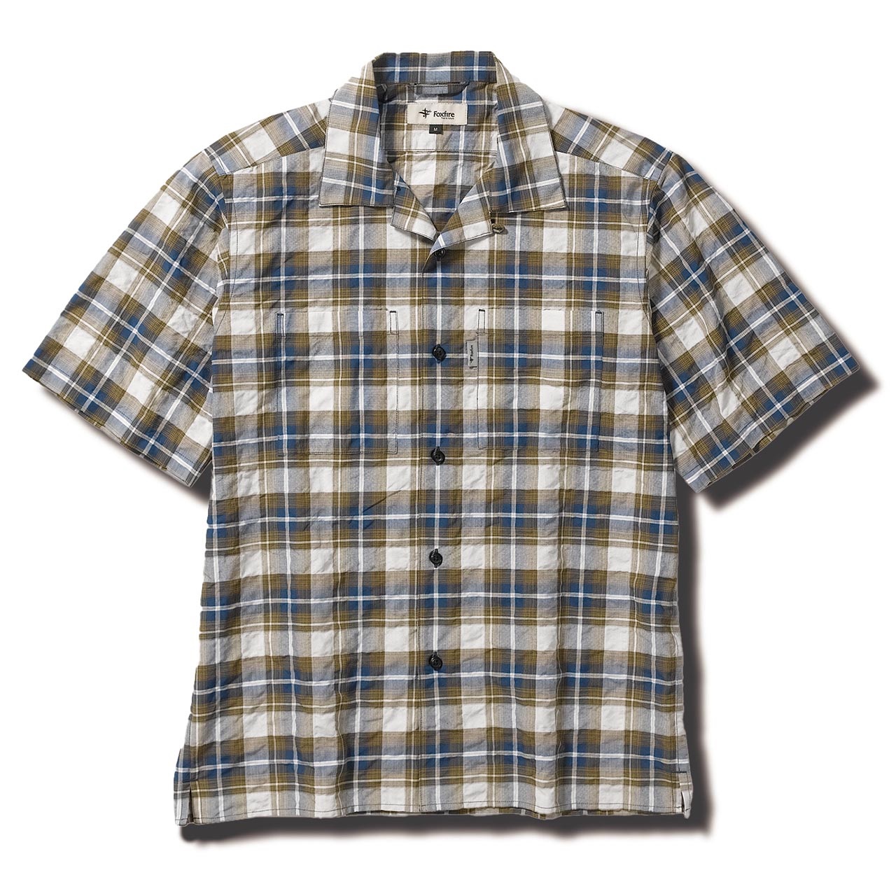 CシールドサーフェスチェックOCシャツS/S (Men's)(カーキ-S)
