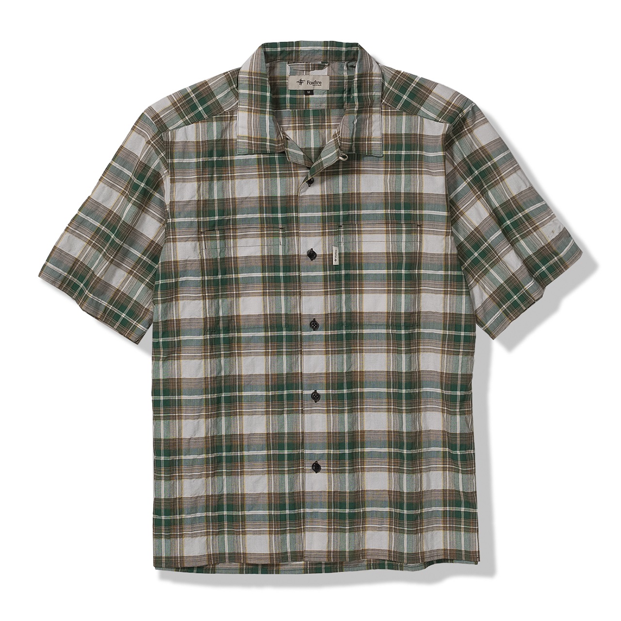 CシールドサーフェスチェックOCシャツS/S (Men's)(アッシュグリーン-S)