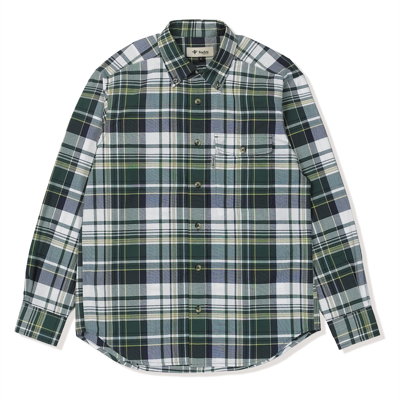 Cシールドフレッシュチェックシャツ (Men's)(グリーン-S)