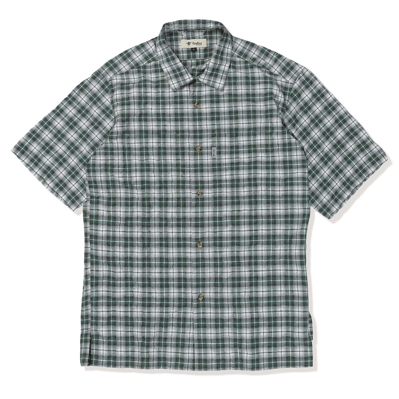 CシールドバンピーチェックシャツS/S (Men's)(グリーン-S)