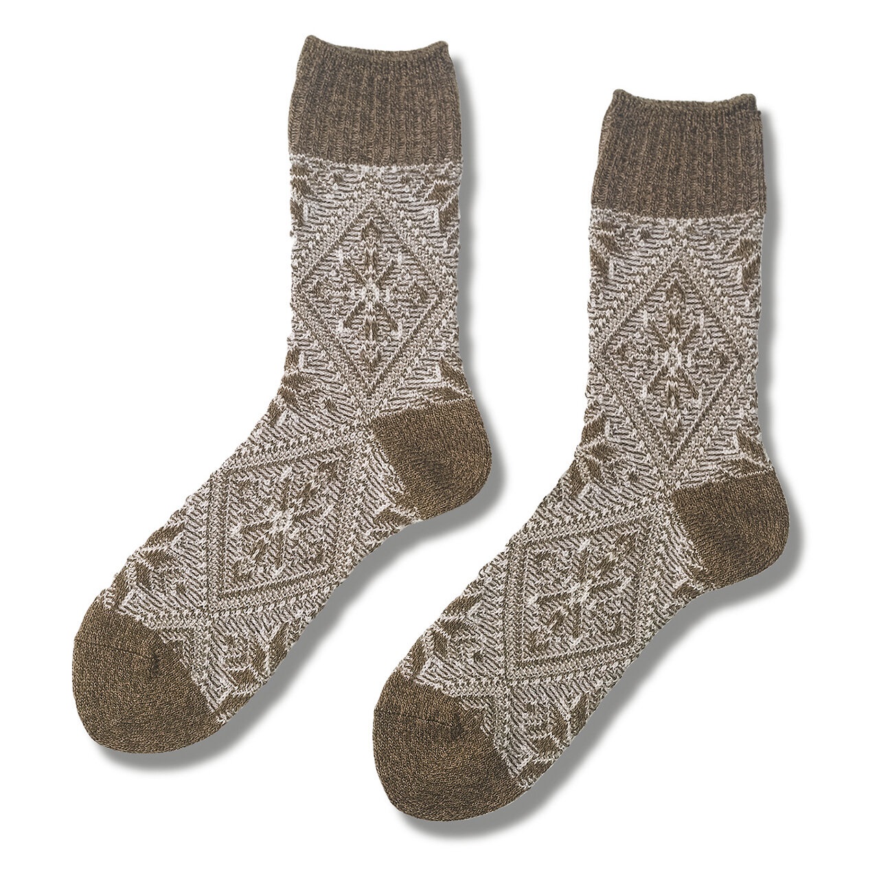 PPウールソックススノーフレーク(モカ-M)