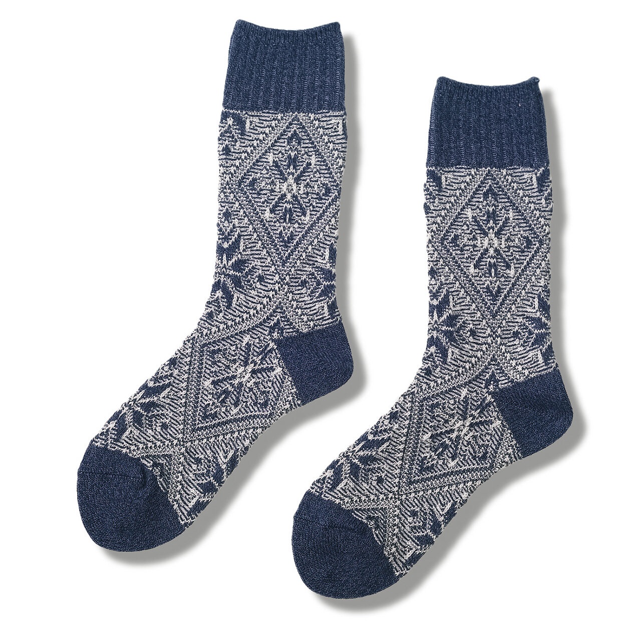 PPウールソックススノーフレーク(ネイビー-M)