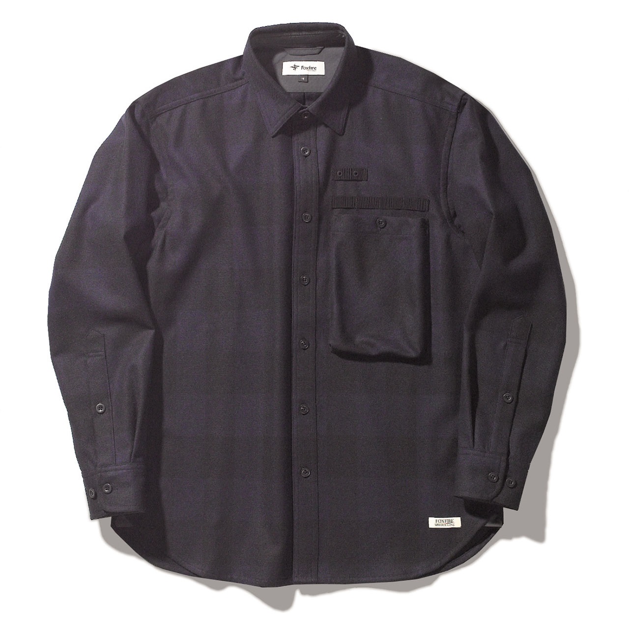 バッファローチェックウォッシャブルウールシャツ (Men’s)(ネイビー-M)