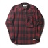 バッファローチェックウォッシャブルウールシャツ (Men’s)(バーガンディ-M)