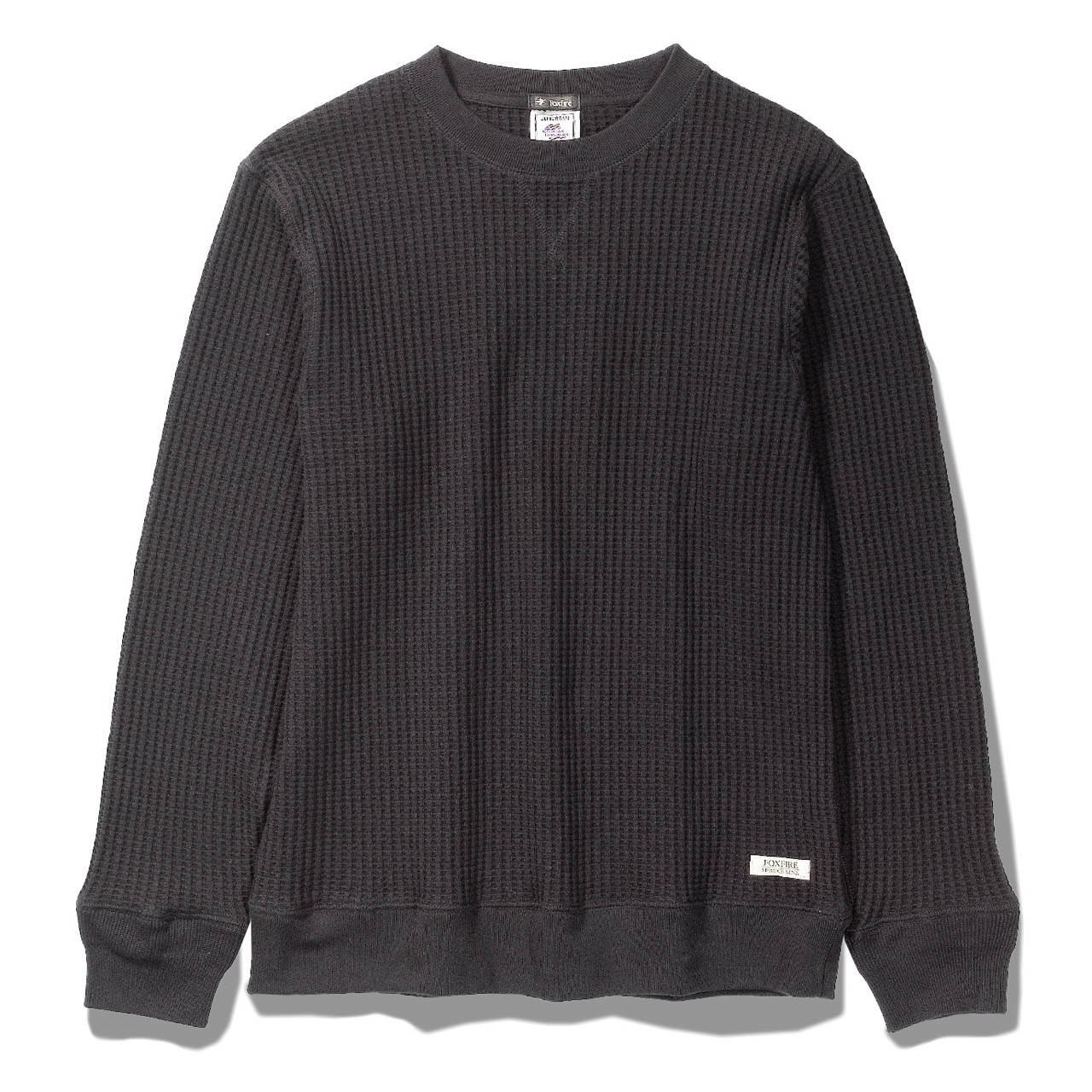 ヘビーワッフルクルー (Men's)(ブラック-M)