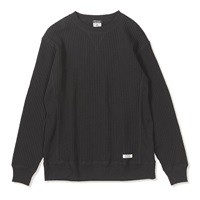 ヘビーワッフルクルー (Men's)(ブラック-M)
