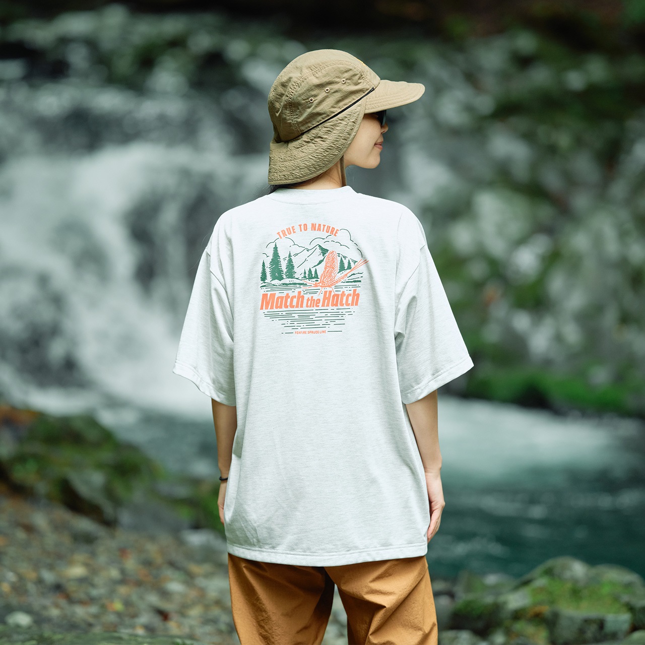 HOTSTUFF ロンT フレイム シングルステッチ USA製 TSアロードライマッチザハッチティーS/S (Men's) | Foxfire ブランド