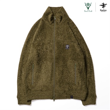 South2 West8 × Foxfire オクタヘリックスニットジャケット(オリーブ-XS)