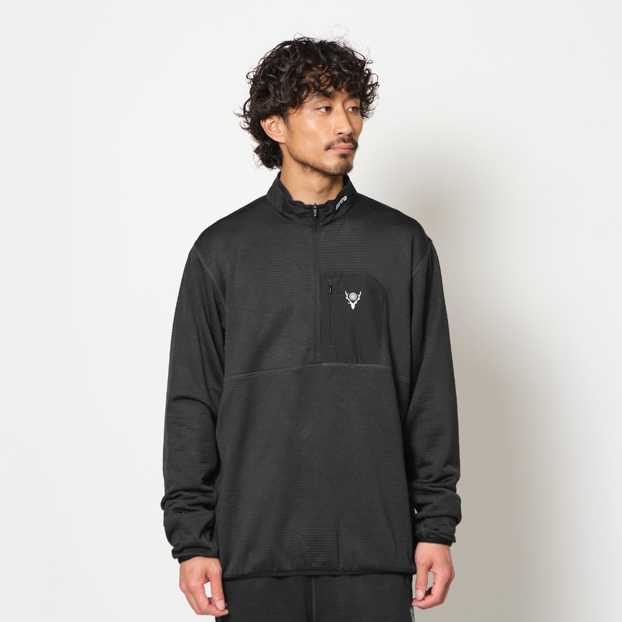 South2 West8 × Foxfire グリッドウールハーフジップ | Foxfire