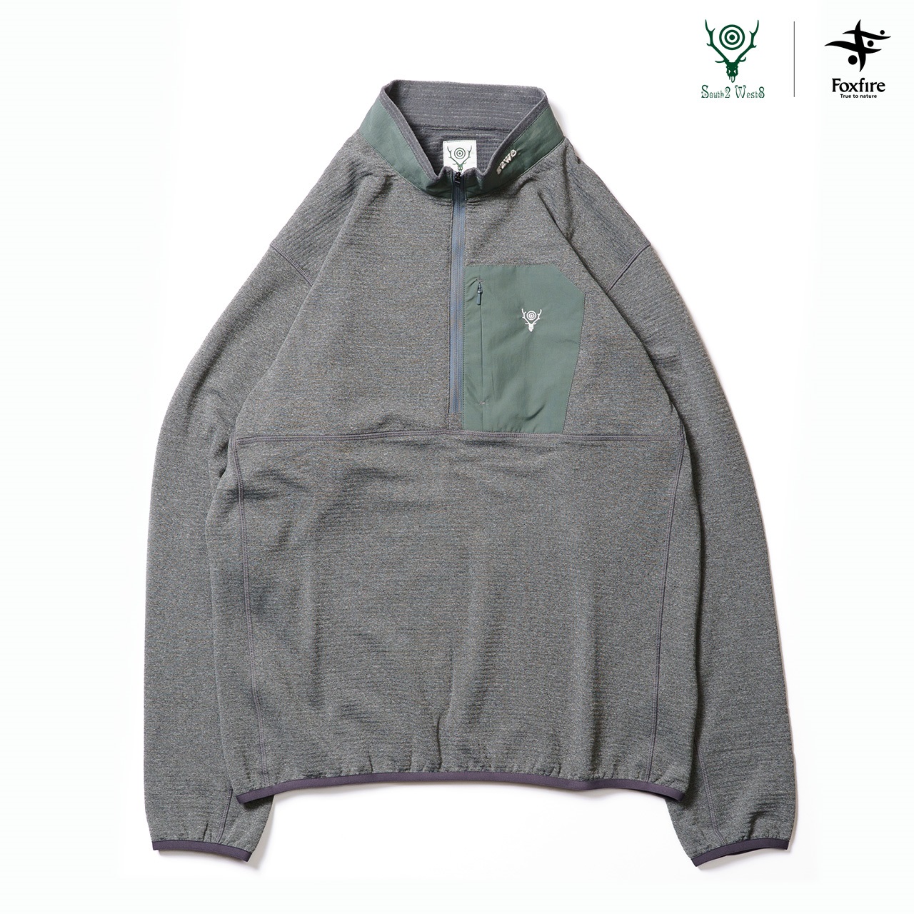 South2 West8 × Foxfire グリッドウールハーフジップ | Foxfire