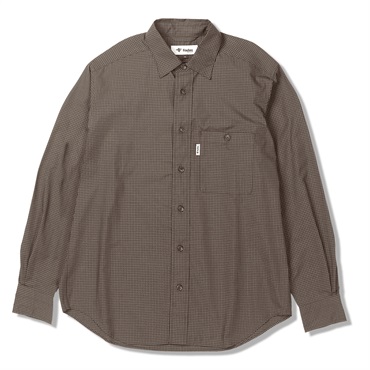 ポプリンチェックシャツ(Men's)(ベージュ-M)