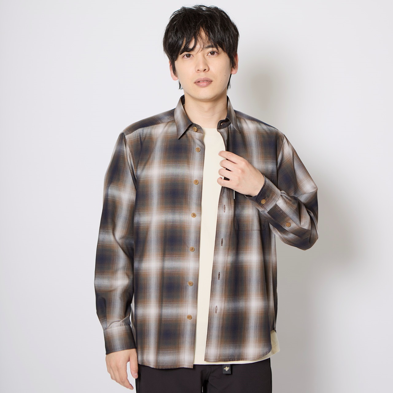 【2025SS】FRAMeWORK オンブレーチェックシャツ オンブレーチェック シャツ（55-07HG24-204）｜パープル