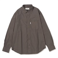 ミニチェックシャツ (Men's)(ブラウン-M)