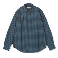 ミニチェックシャツ (Men's)(ネイビーｘグリーン-M)