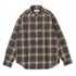 フェードチェックシャツ (Men's)(ブラウン-M)