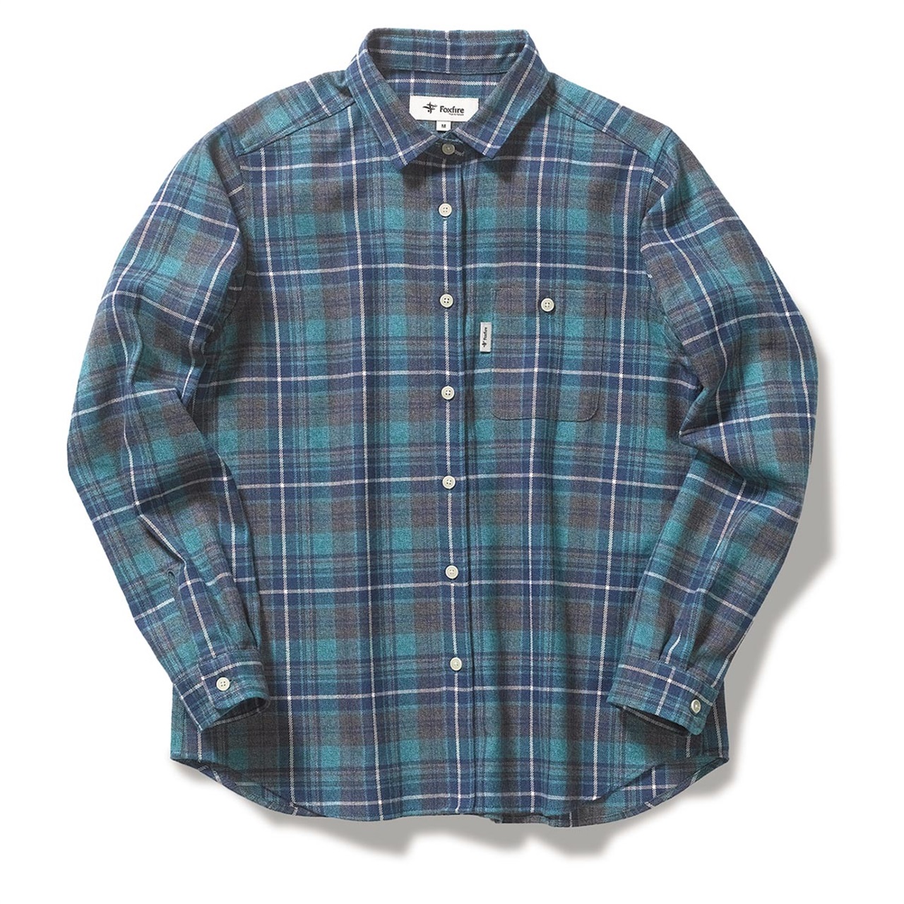 TSメランジチェックシャツ(Women's)(グリーン-S)