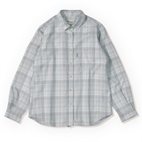 TSメランジチェックシャツ(Women's)(ライトグレー-S)