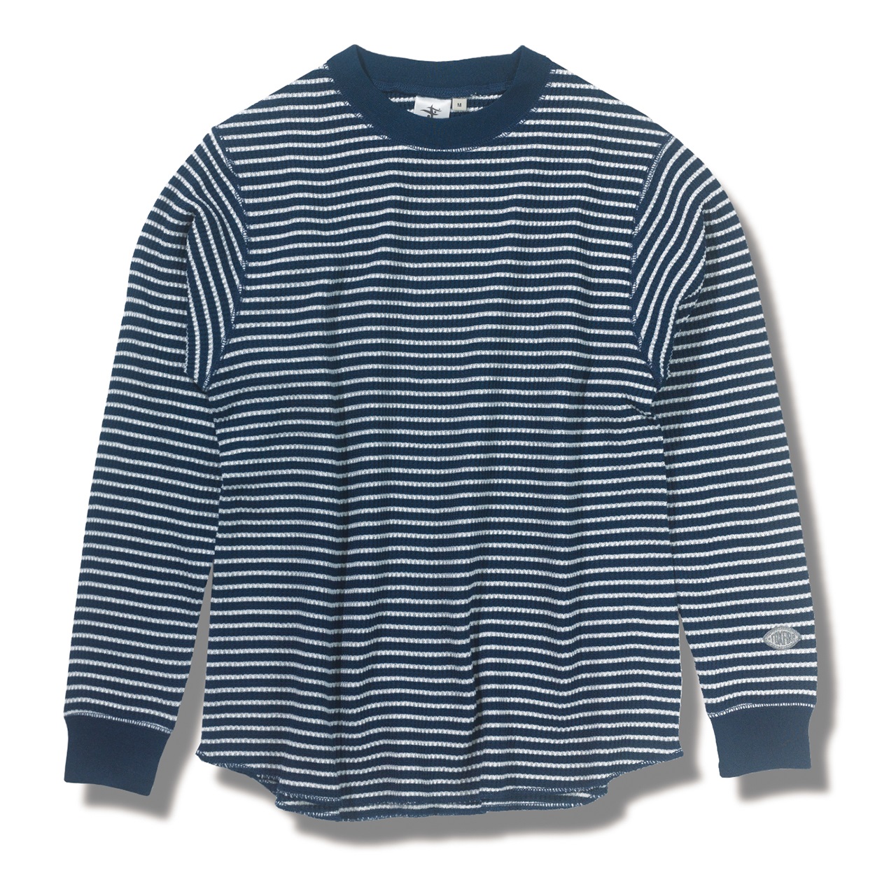 TCワッフルモッククルー(Women's)(ネイビーボーダー-M)