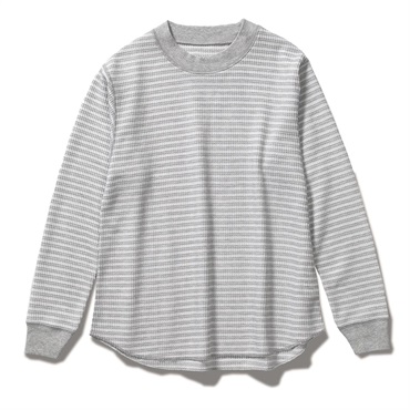 TCワッフルモッククルー(Women's)(グレーボーダー-M)