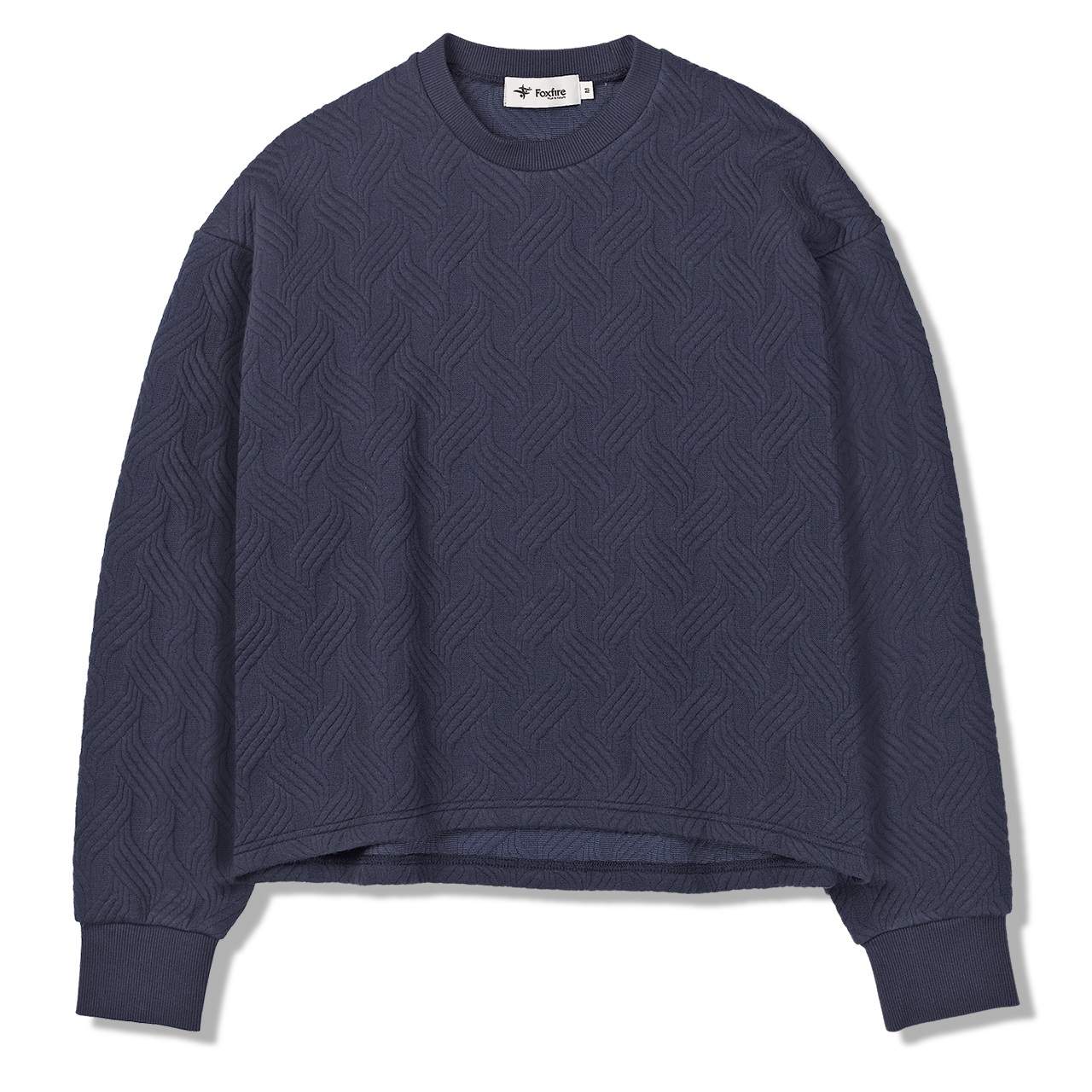 ケーブルキルトクルー(Women's)(ネイビー-M)