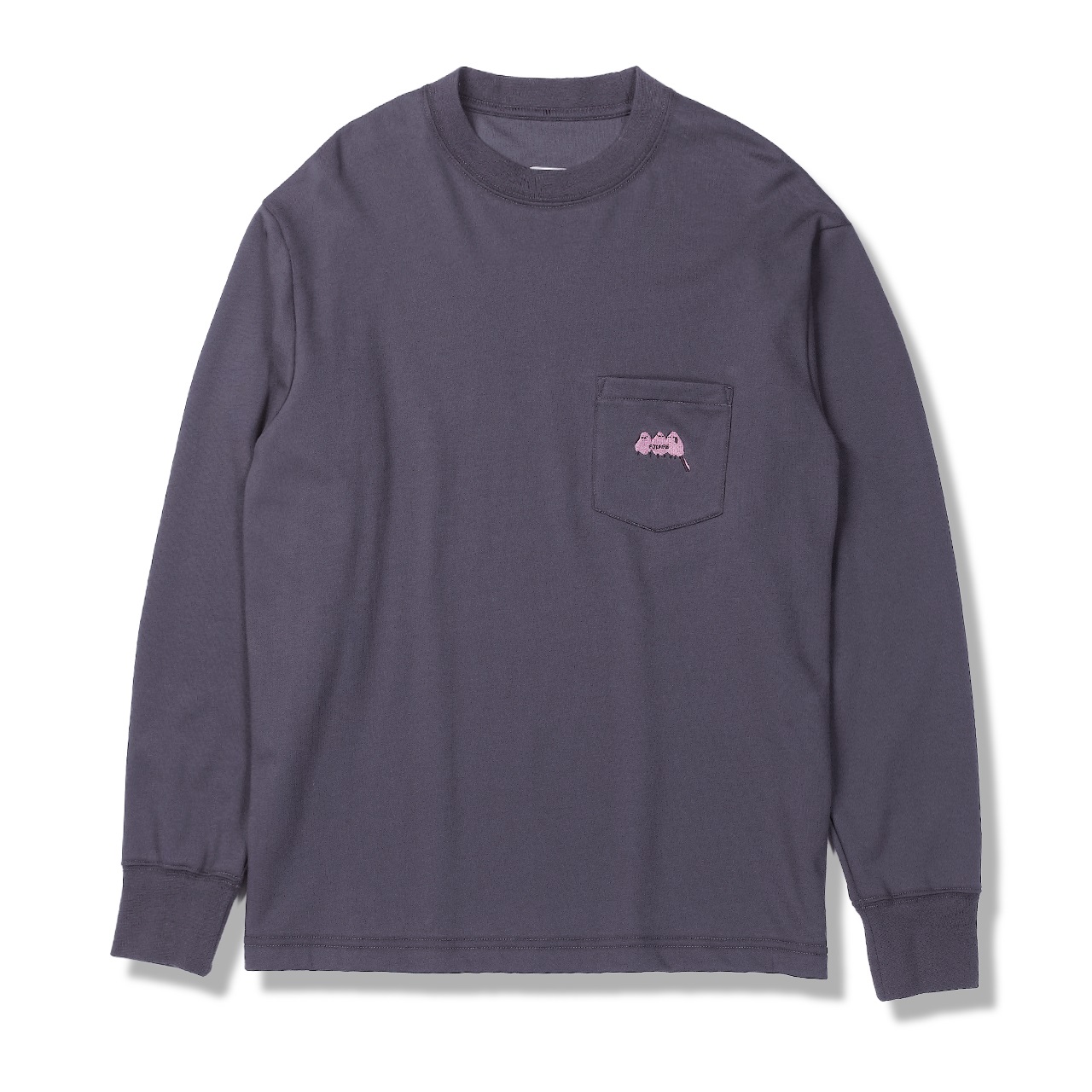 TCシマエナガポケットティー(Women's)(チャコール-M)