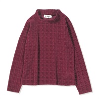 ケーブルジャカードハイネック (Women's)(マルーン-S)