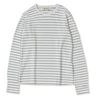 ミニワッフルボーダークルー (Women's)(ライトグレー-S)