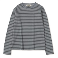 ミニワッフルボーダークルー (Women's)(チャコール-S)