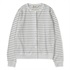ミニワッフルボーダーカーディ (Women's)(ライトグレー-M)