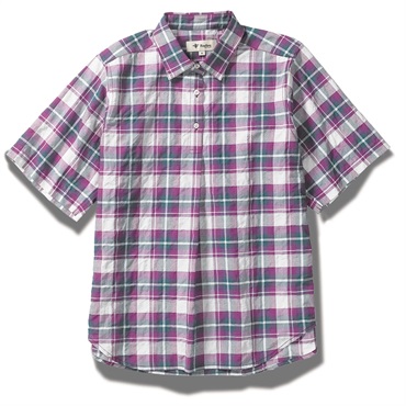 CシールドサーフェスチェックシャツS/S  (Women's)(パープル-S)