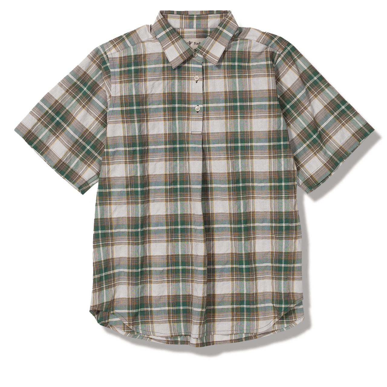 CシールドサーフェスチェックシャツS/S  (Women's)(アッシュグリーン-S)