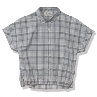 TSリネンチェックシャツS/S (Women's)(ライトグレー-S)