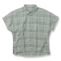TSリネンチェックシャツS/S (Women's)(ミストミント-S)