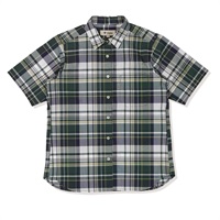 CシールドフレッシュチェックシャツS/S (Women’s)(グリーン-S)