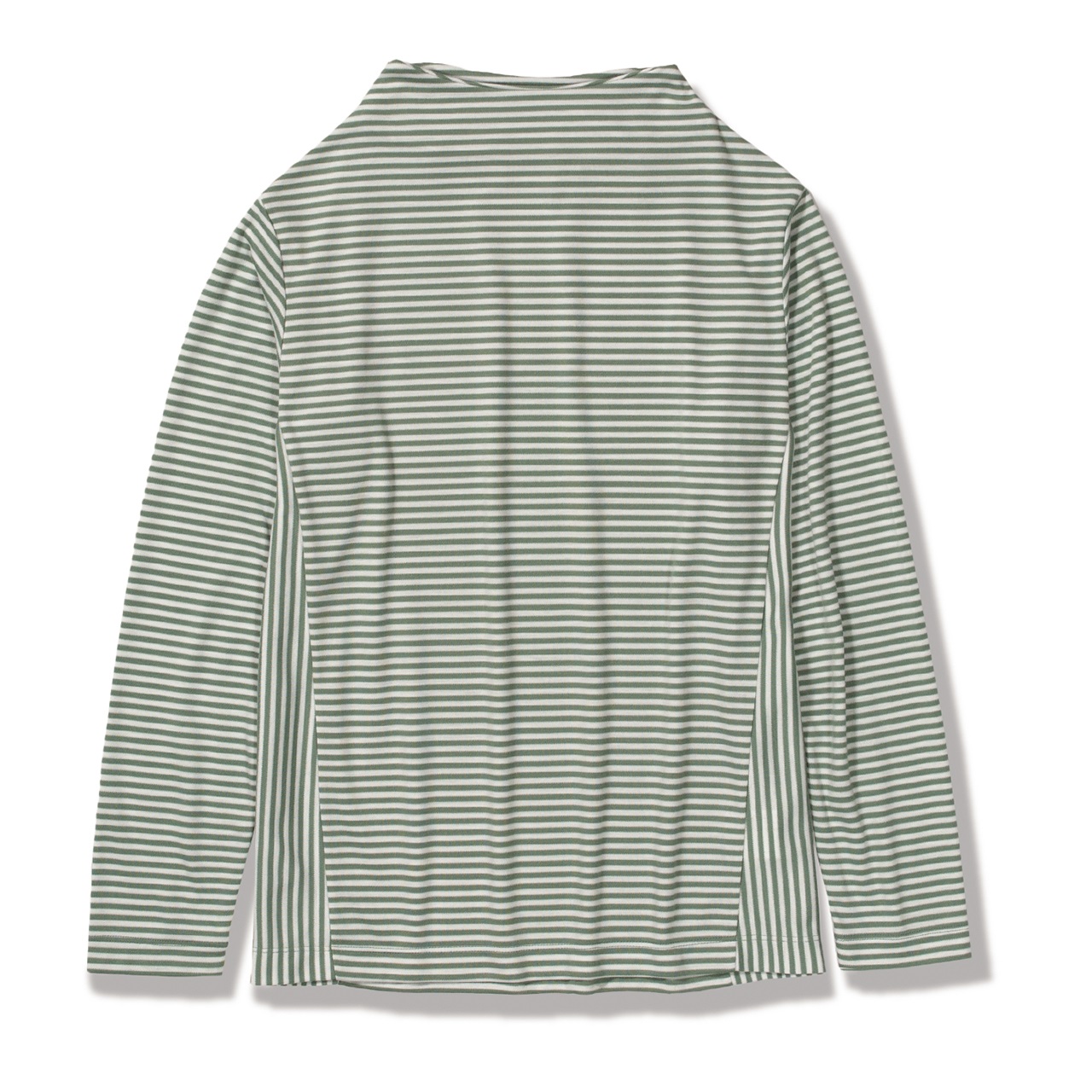 TSスムースボーダーボトルネック(Women's)(アッシュグリーン-S)