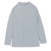 TSスムースボーダーモックネック (Women’s)(ライトブルー-S)