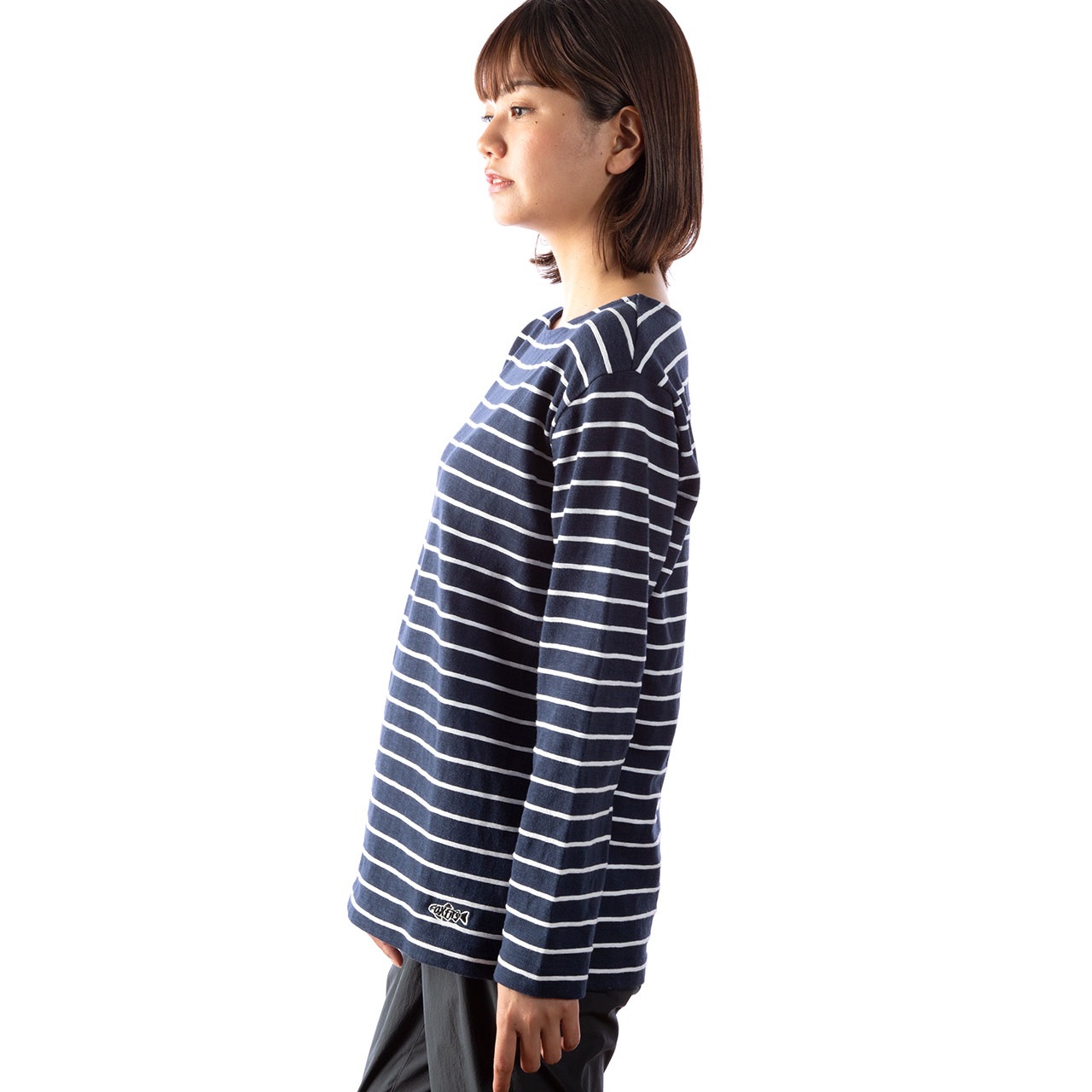 L/S BORDER T-SHIRTS (NAVY × WHITE) XL